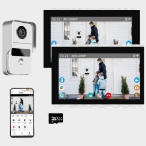 Wireless Video Doorbell Intercom with 2PC 10 inch Touch Monitor System(Wired)